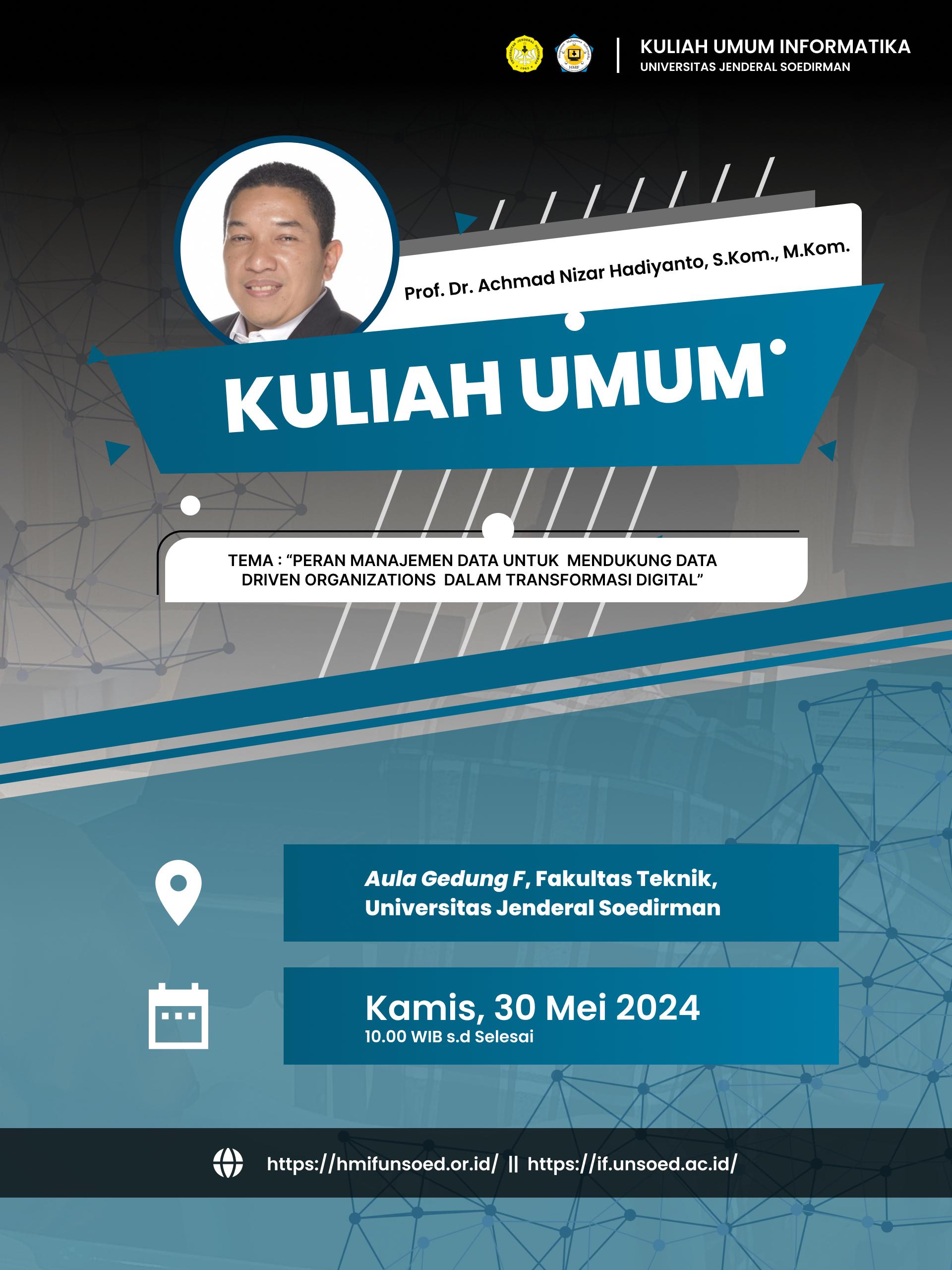Undangan Kuliah Umum Informatika dengan narasumber Professor UI