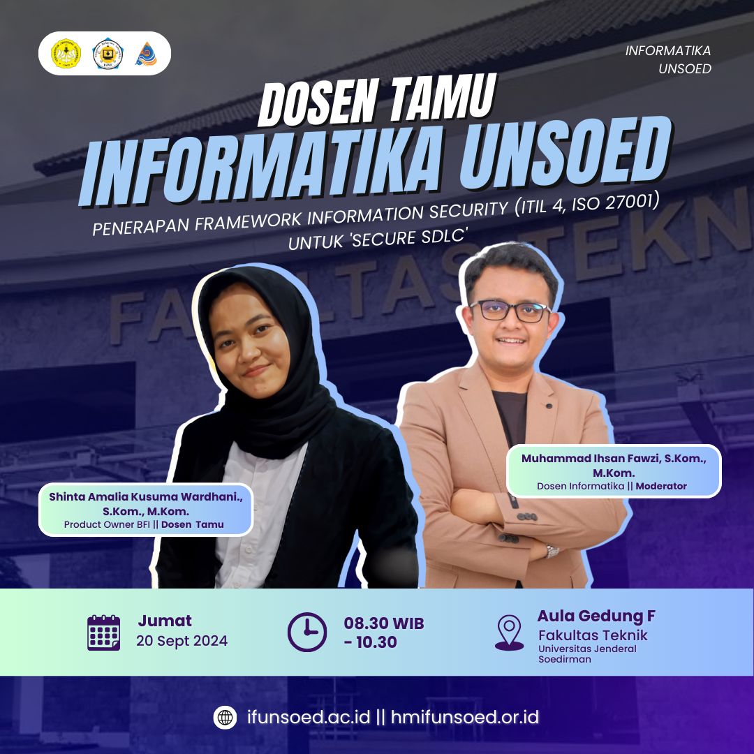 Mahasiswa Informatika UNSOED Dalami ITIL 4 dan ISO 27001 untuk Secure SDLC dalam Workshop Keamanan Informasi